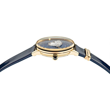 Versace Damen Armbanduhr MEDUSA ALCHEMY blau, gold 38 mm VE6F00223